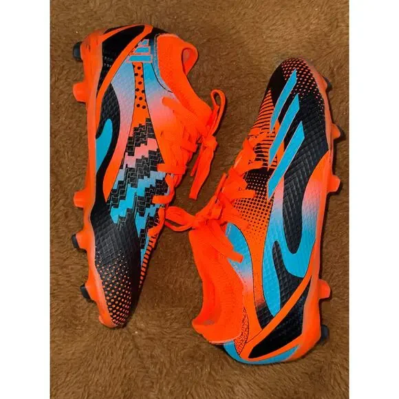 Adidas X SpeedPortal Messi.3 FG J Soccer Cleats Youth Size 2-5 Orange Blue Black - Picture 10 of 11
